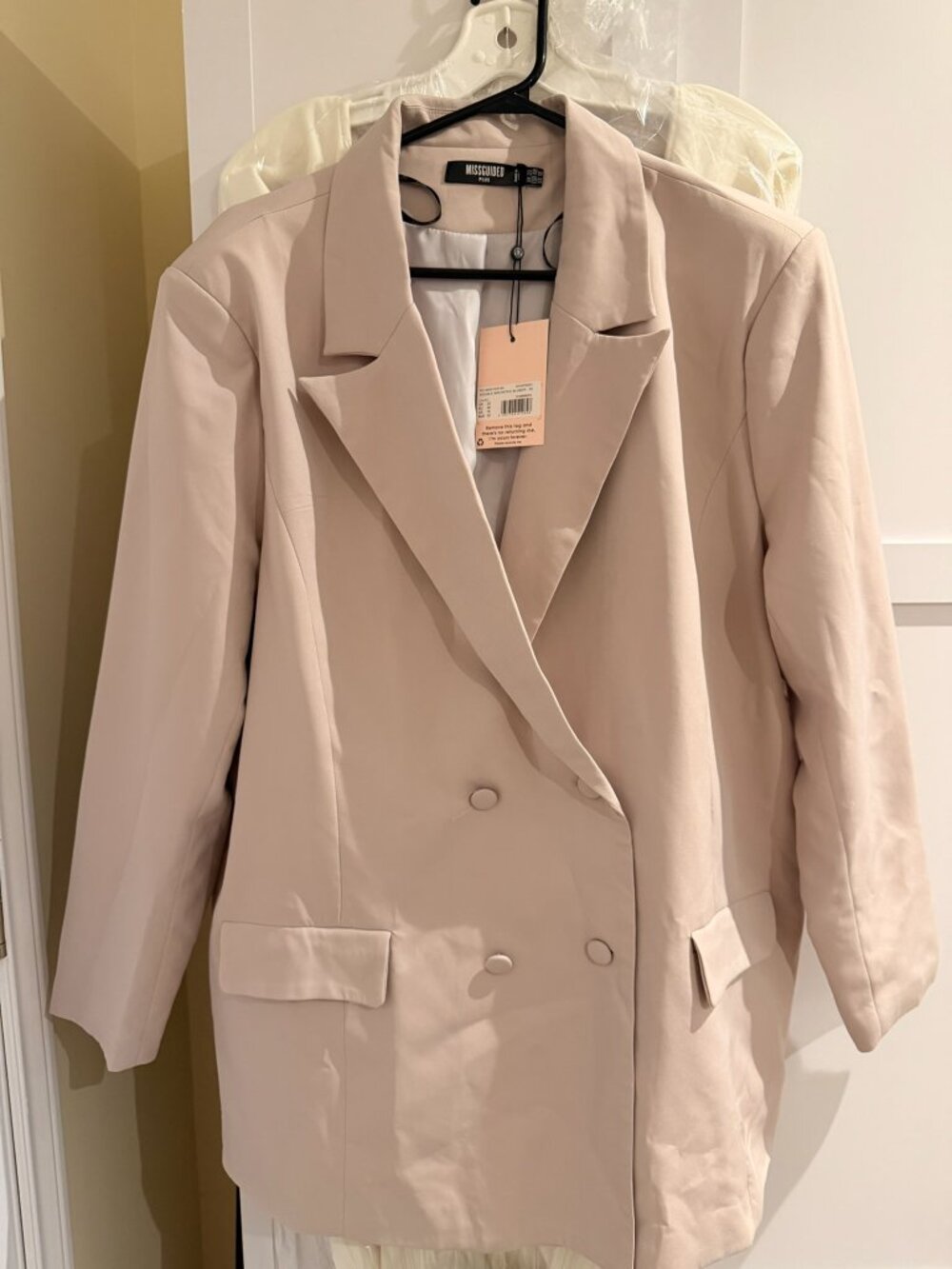 Missguided Plus NWT Double Breasted Blazer Jacket Lilac Pastel US 16